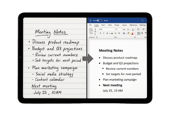 AI-powered handwriting to text conversion