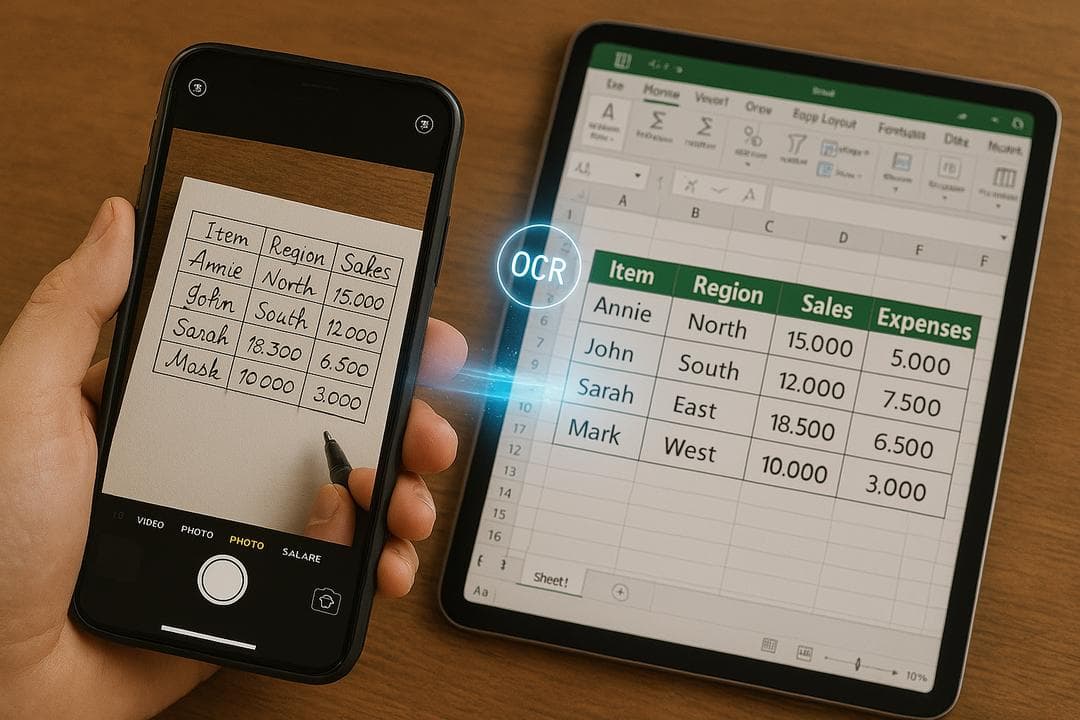 Convert Handwritten Tables to Excel Documents – Try For Free