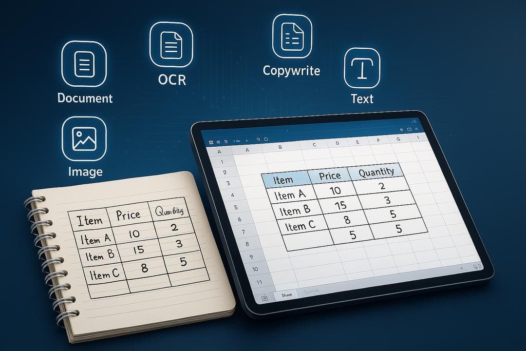 Effortlessly convert handwritten data into Excel spreadsheets